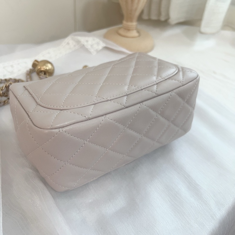 ෆ Chanel 金球方胖 灰紫色💜-9