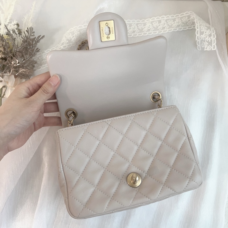 ෆ Chanel 金球方胖 灰紫色💜-10