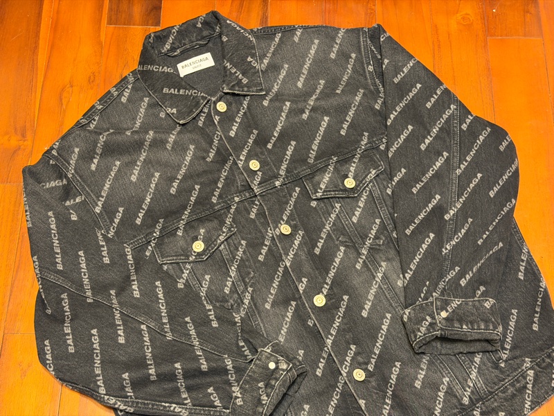 BALENCIAGA 巴黎世家 滿LOGO UNIFIT OVERSIZE 丹寧牛仔外套-0