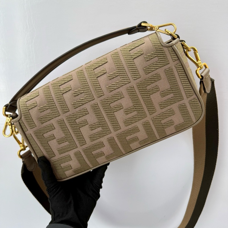 芬迪 FENDI 經典帆布法棍包 兩用包（手提／肩背）8BR600-1