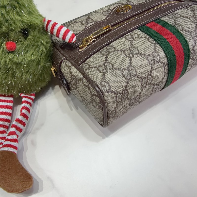 GUCCI Ophidia GG老花綠紅織帶腰包-7