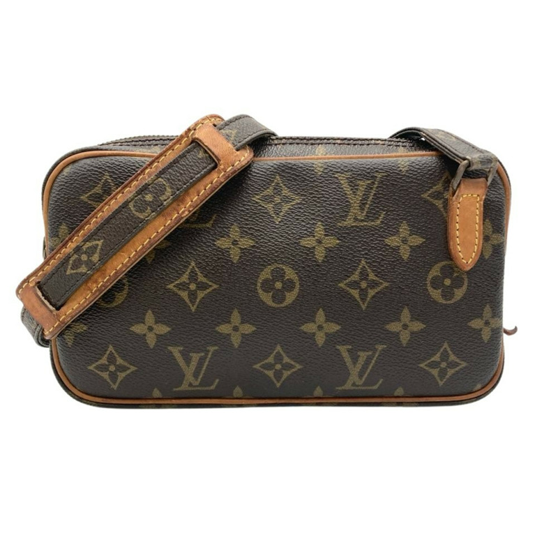路易威登 Pochette Marly Bandoulière 單肩包，Monogram 帆布，M51828 棕色 TH0960，女士-0