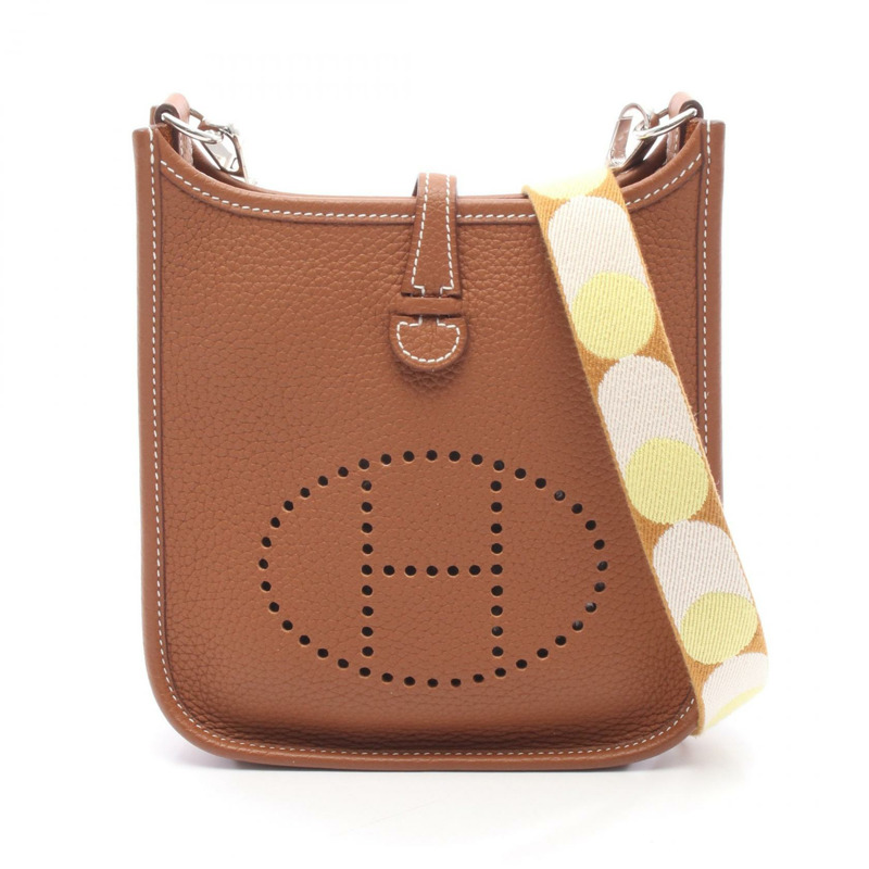 愛馬仕 Evelyne TPM 單肩斜背包 Z Taurillon Clemence 金色二手 SHW-0