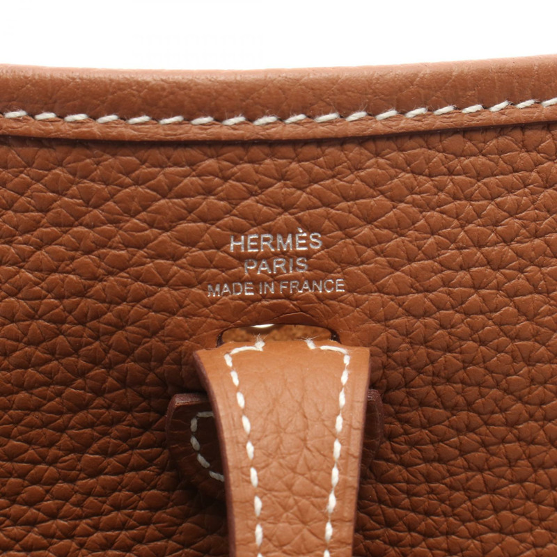 愛馬仕 Evelyne TPM 單肩斜背包 Z Taurillon Clemence 金色二手 SHW-3