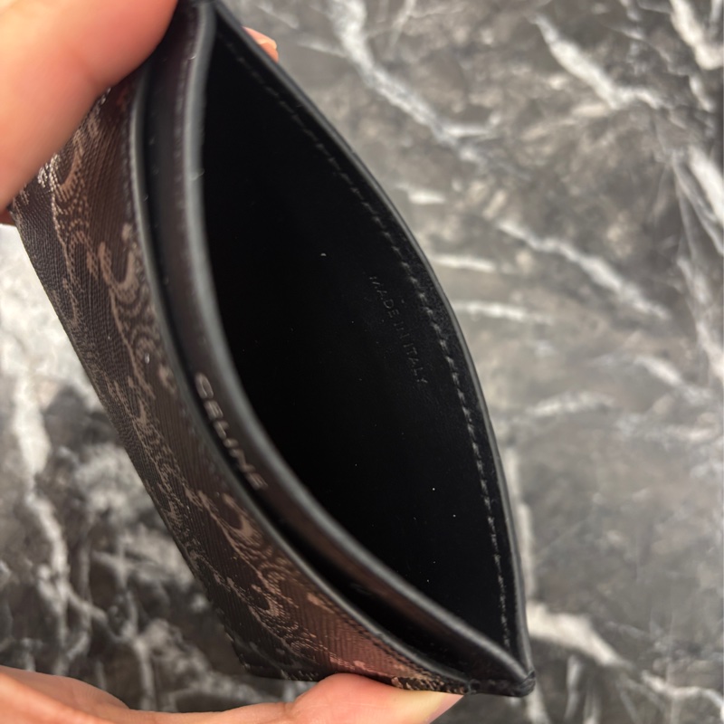 Celine 黑銀老花卡夾-4