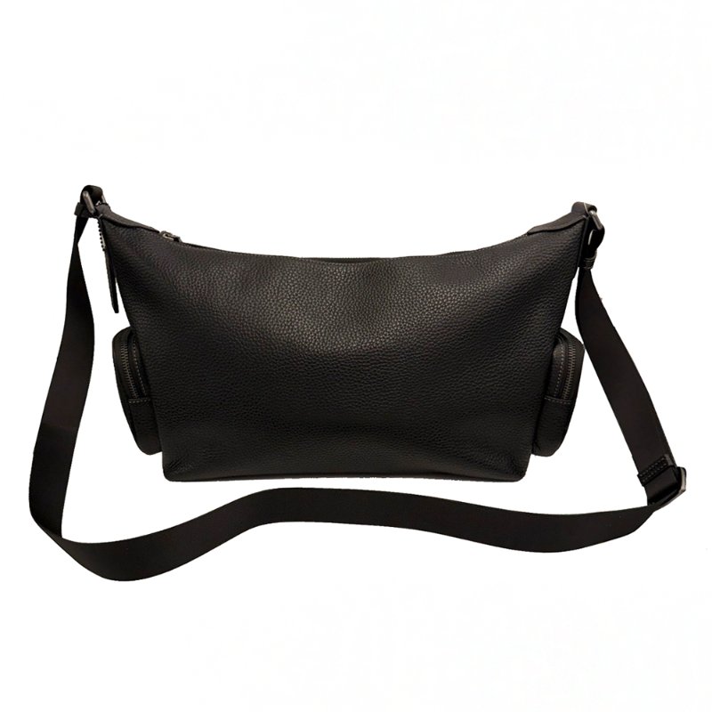 [全新]COACH 2026新款 FINN素面牛皮男中性款船型斜背包(黑)-2