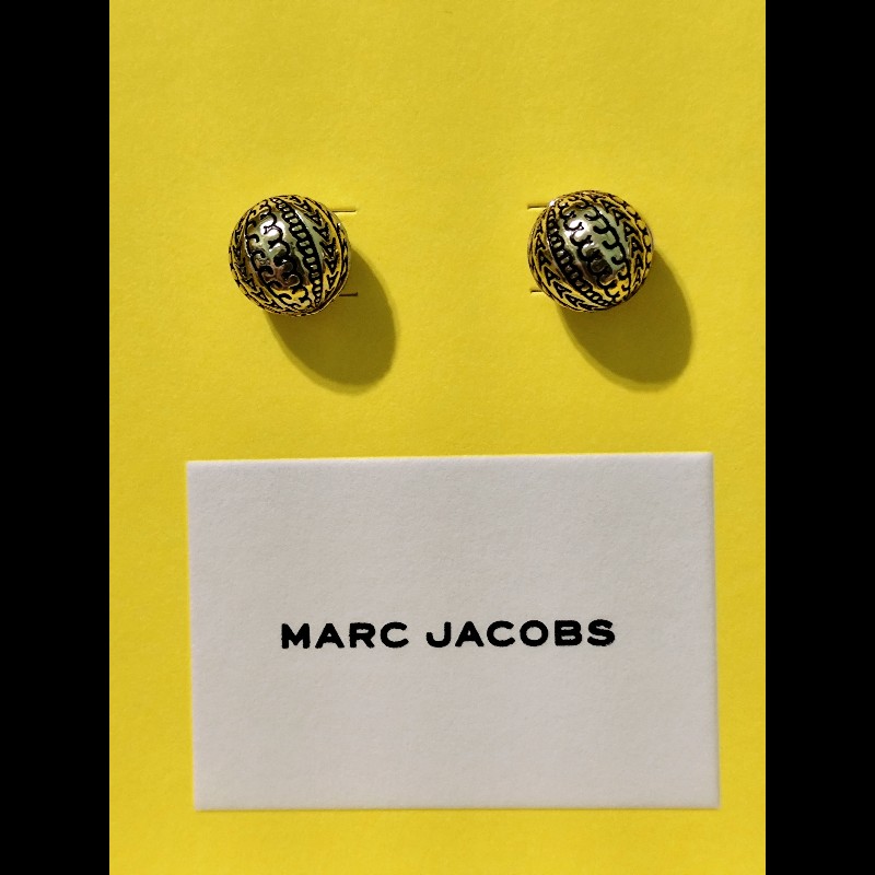 MJ Marc Jacobs Monogram 專櫃款 滿版球型耳環 中性款(不可議)-1