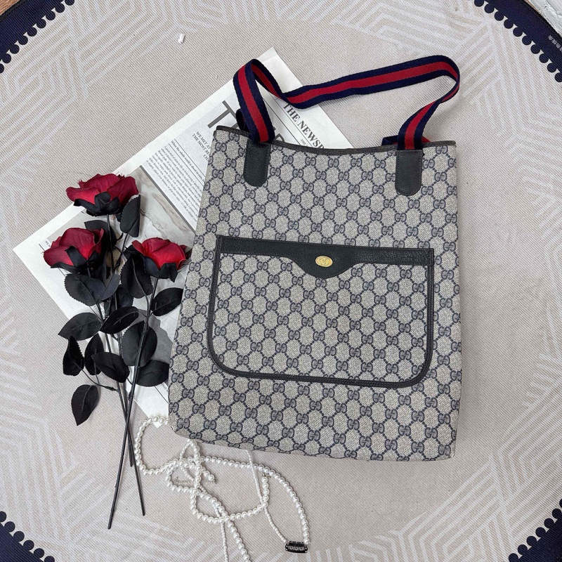 Gucci 古馳 經典老花托特包 中古 二手 vintage-0