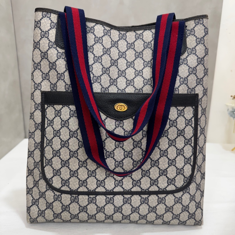 Gucci 古馳 經典老花托特包 中古 二手 vintage-3