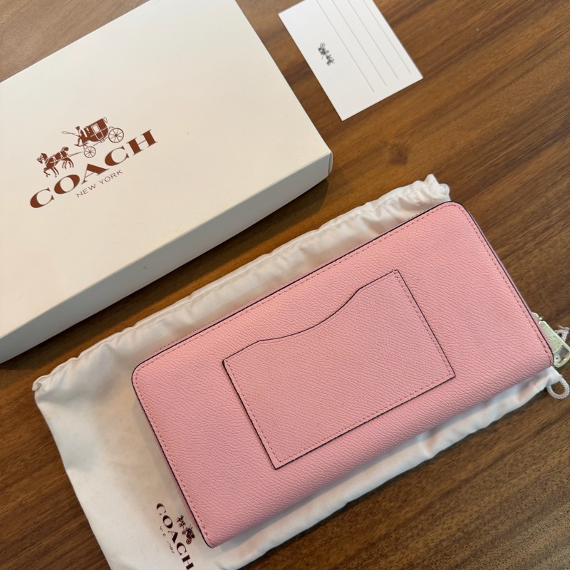 Coach 拉鏈長夾 （粉色）-6