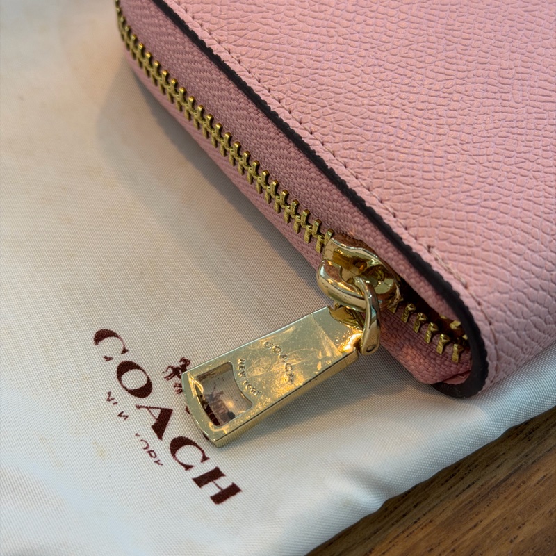 Coach 拉鏈長夾 （粉色）-7