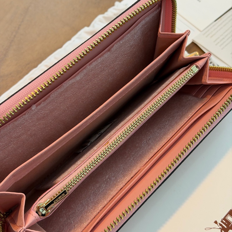 Coach 拉鏈長夾 （粉色）-8