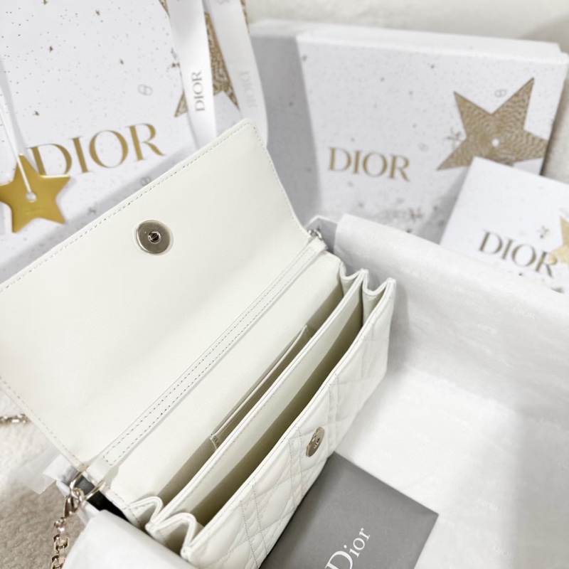 閒置全配🈶購證 #白雪公主 Miss Dior奶白色Woc鏈帶斜挎包-11