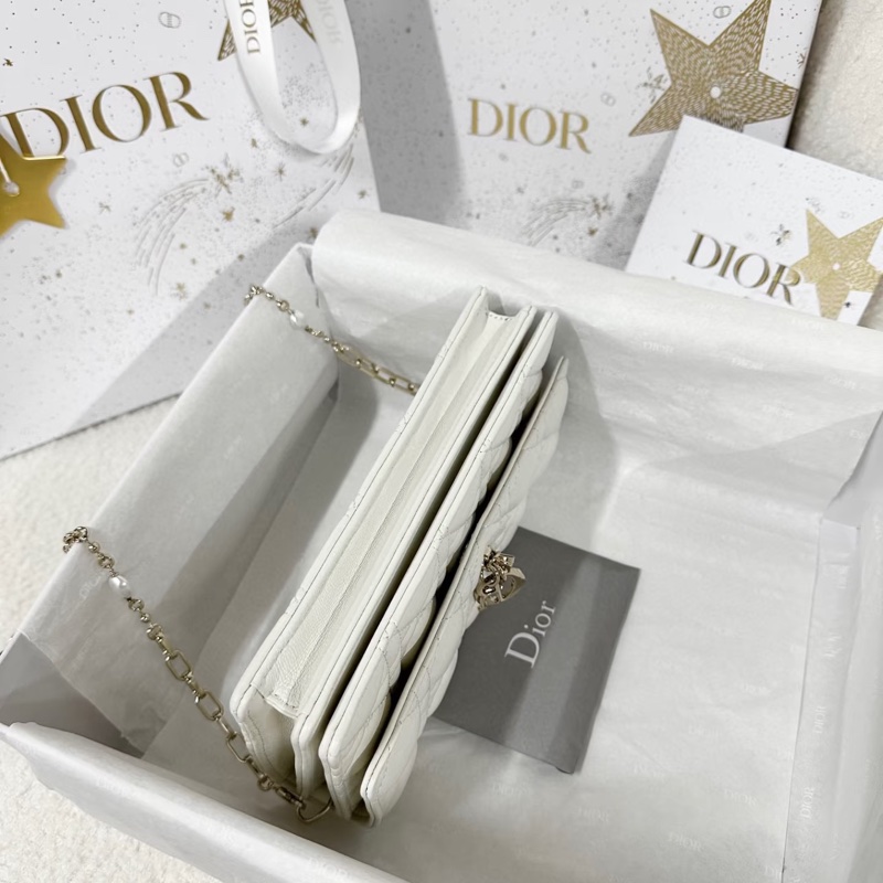 閒置全配🈶購證 #白雪公主 Miss Dior奶白色Woc鏈帶斜挎包-12