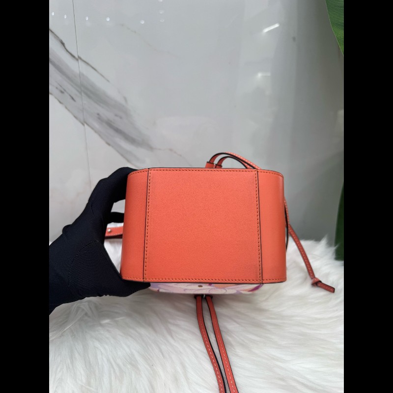 LOEWE羅意威焦糖色花卉mini吊床包單肩斜挎包-4