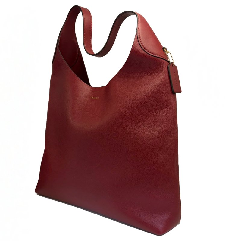 [全新]COACH 2026專櫃新款BROOKLYN 34素面牛皮肩背托特包(福利品/酒紅)-1