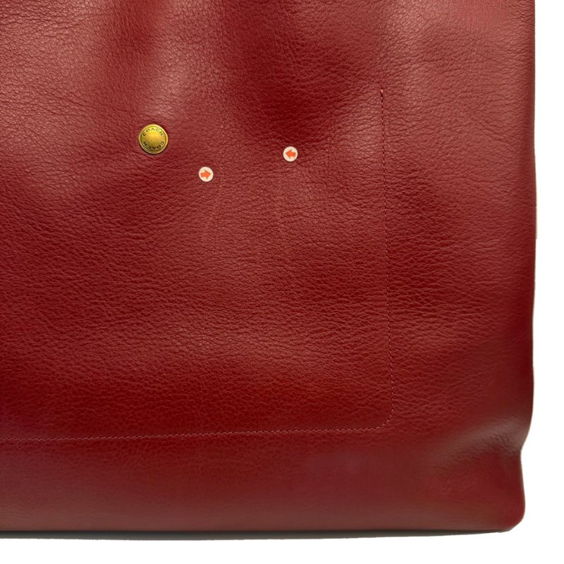 [全新]COACH 2026專櫃新款BROOKLYN 34素面牛皮肩背托特包(福利品/酒紅)-4