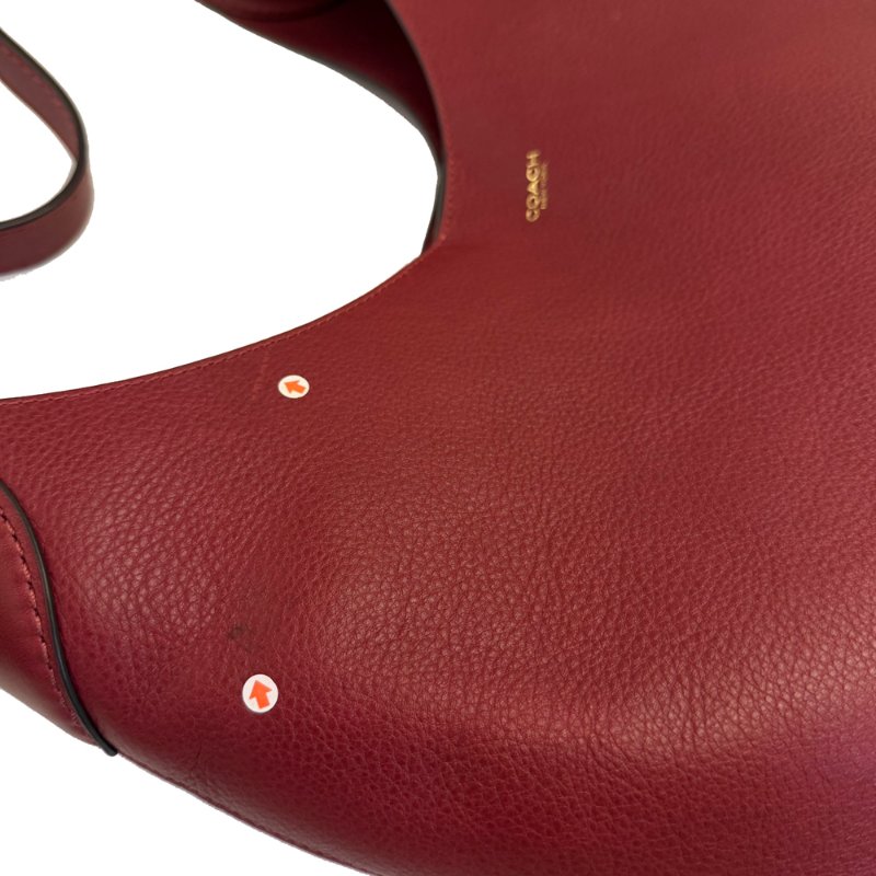 [全新]COACH 2026專櫃新款BROOKLYN 34素面牛皮肩背托特包(福利品/酒紅)-7