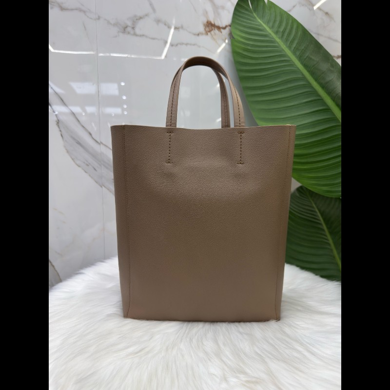 Celine賽琳荔枝紋小牛皮大象灰色水桶包托特購物袋-1