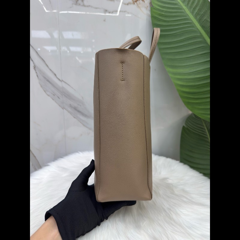 Celine賽琳荔枝紋小牛皮大象灰色水桶包托特購物袋-2