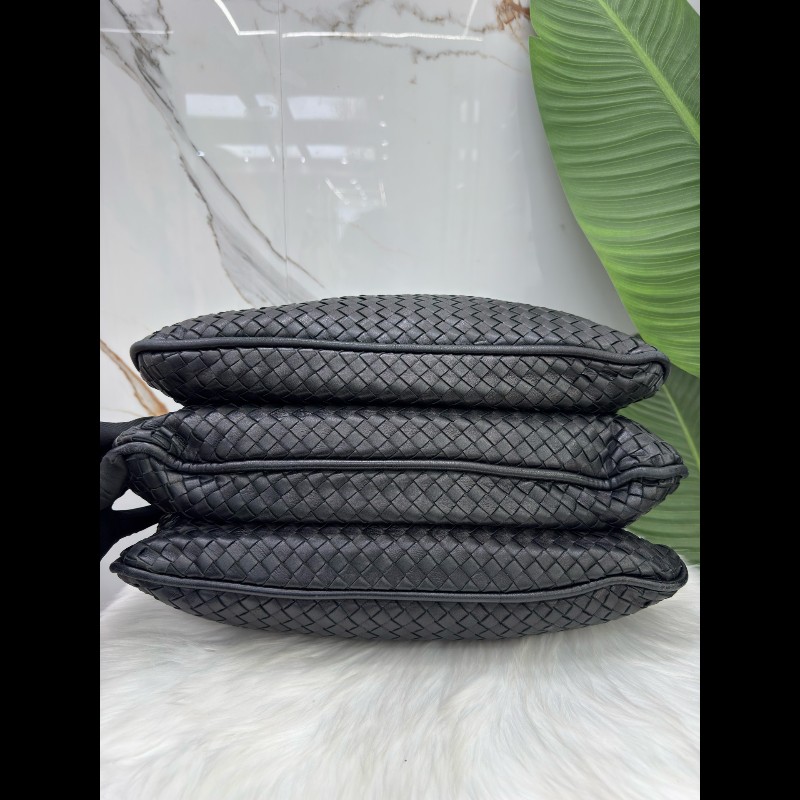 Bottega Veneta/葆蝶家黑色經典編織手提包單肩包-4