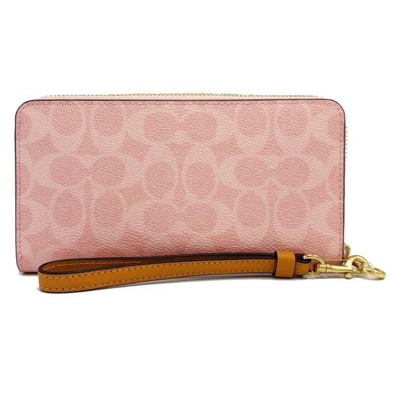 [全新]COACH C LOGO手掛式拉鍊零錢袋長夾(粉)-2