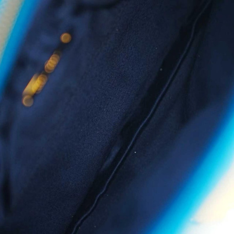 MIU MIU 藍色全皮褶皺寶石鏈條肩背包-6