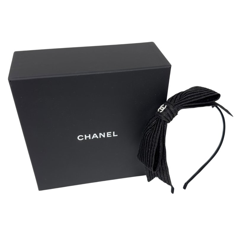 CHANEL CC 草編 蝴蝶結 髮篐-1