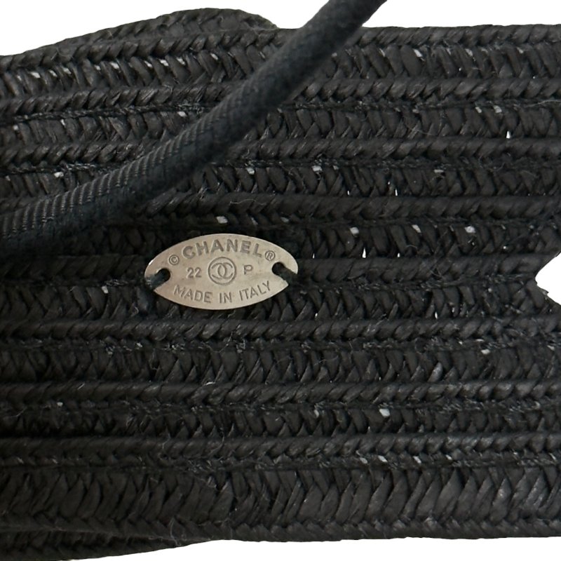 CHANEL CC 草編 蝴蝶結 髮篐-12