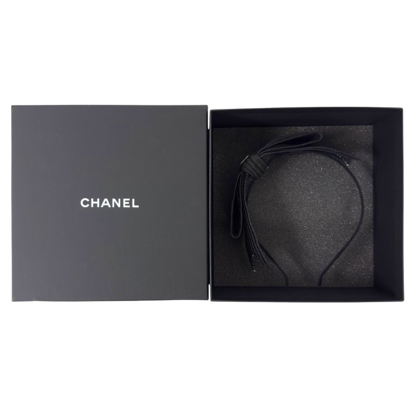 CHANEL CC 草編 蝴蝶結 髮篐-13