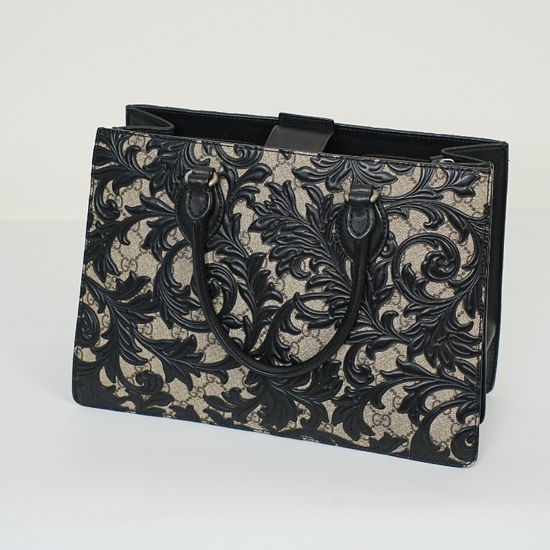 Gucci/古馳 限量款浮雕印花手提包-8