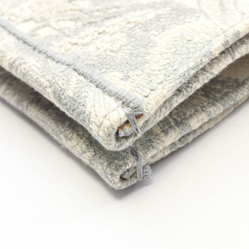 Dior BOOK TOTE 中型手提包 帆布 白色 灰色 二手 女士 Logo-5