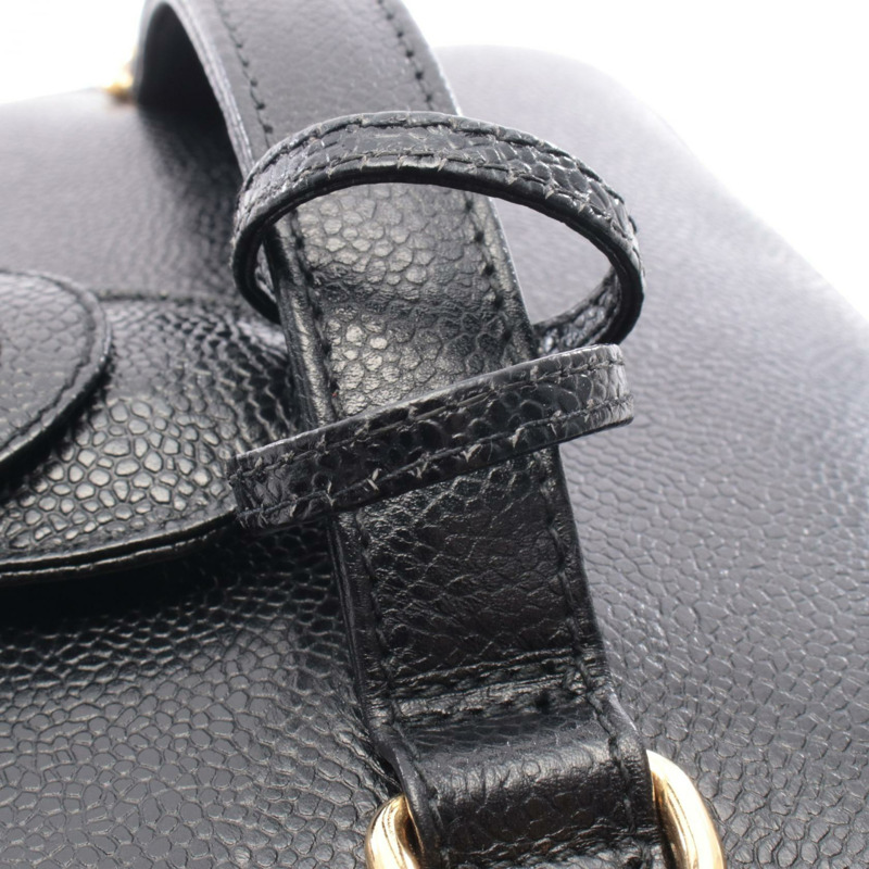 香奈兒 COCO Mark Vanity 單肩手提包,粒面小牛皮,黑色,二手,金色五金 CC-5