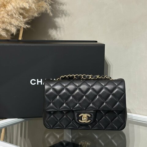 CHANEL 經典口蓋包Mini CF20 - 黑金