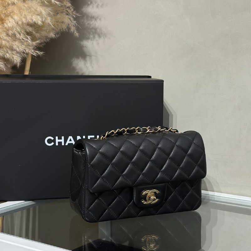 CHANEL 經典口蓋包Mini CF20 - 黑金-2