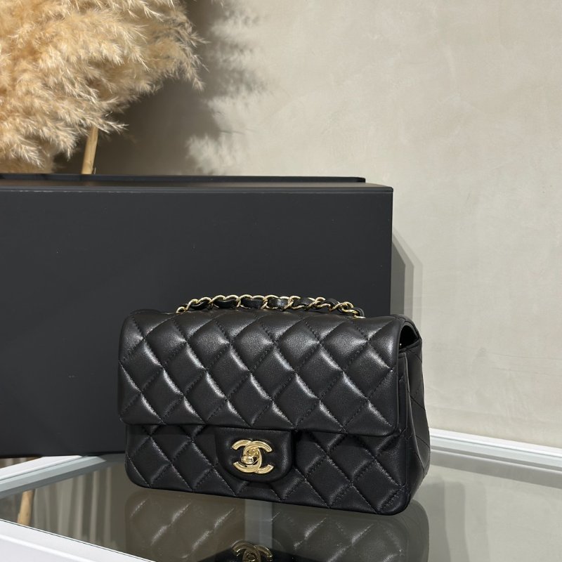 CHANEL 經典口蓋包Mini CF20 - 黑金-3