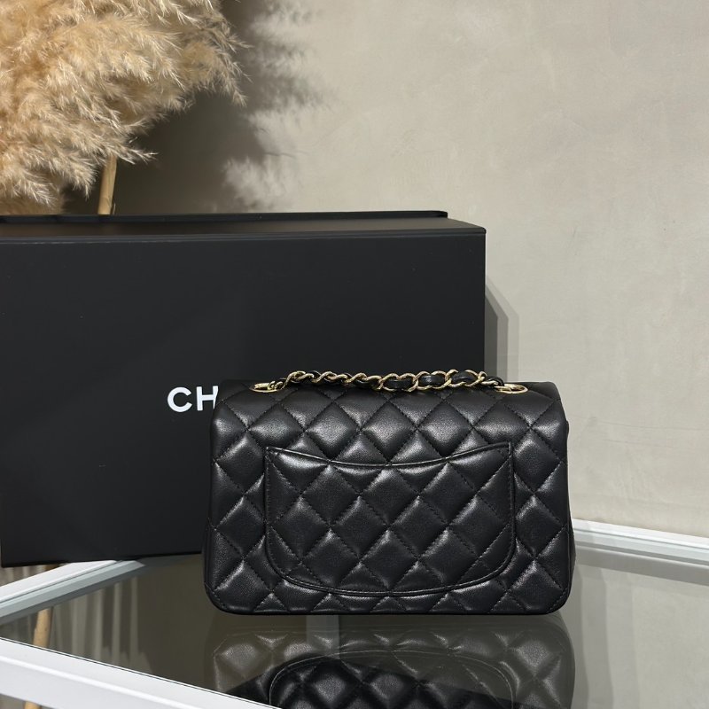 CHANEL 經典口蓋包Mini CF20 - 黑金-4