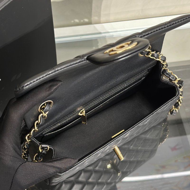 CHANEL 經典口蓋包Mini CF20 - 黑金-7