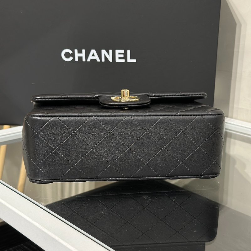 CHANEL 經典口蓋包Mini CF20 - 黑金-8