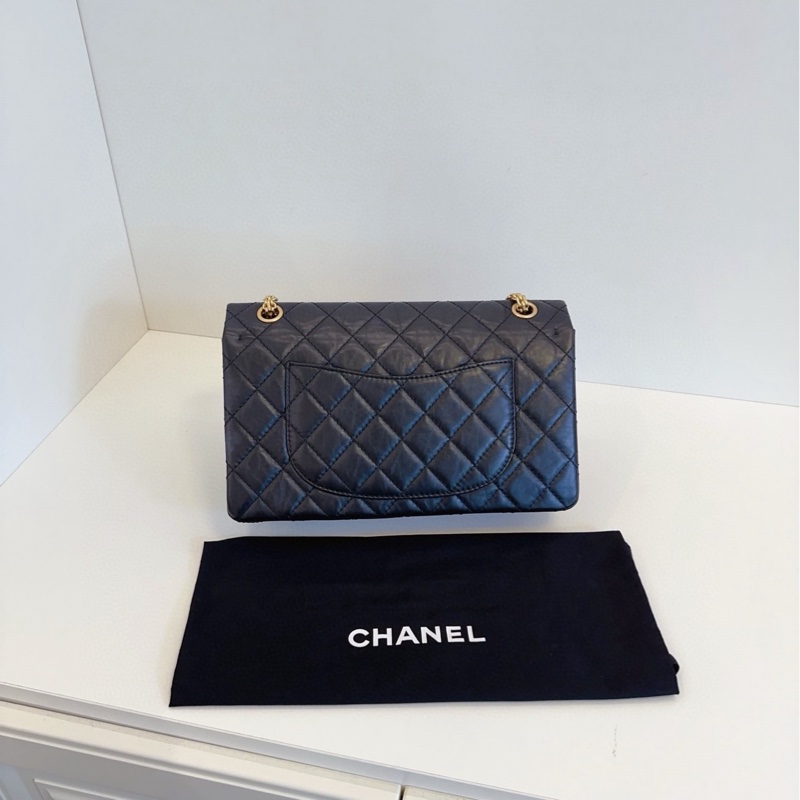【新🆕】Chanel 黑金油蠟皮2.55 中號 單肩包-1