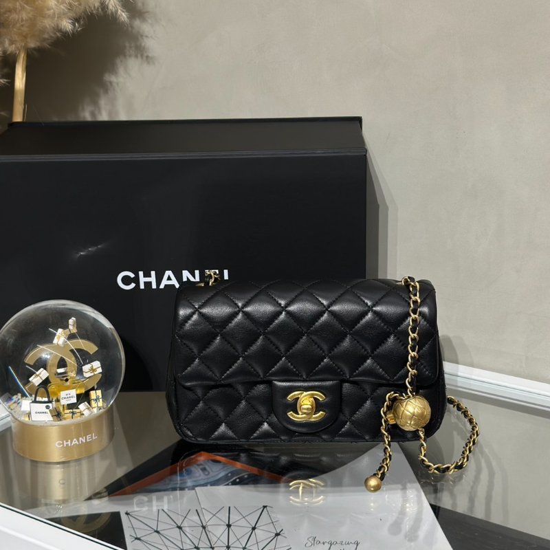 CHANEL 經典口蓋包Mini CF20 - 金球黑金-0