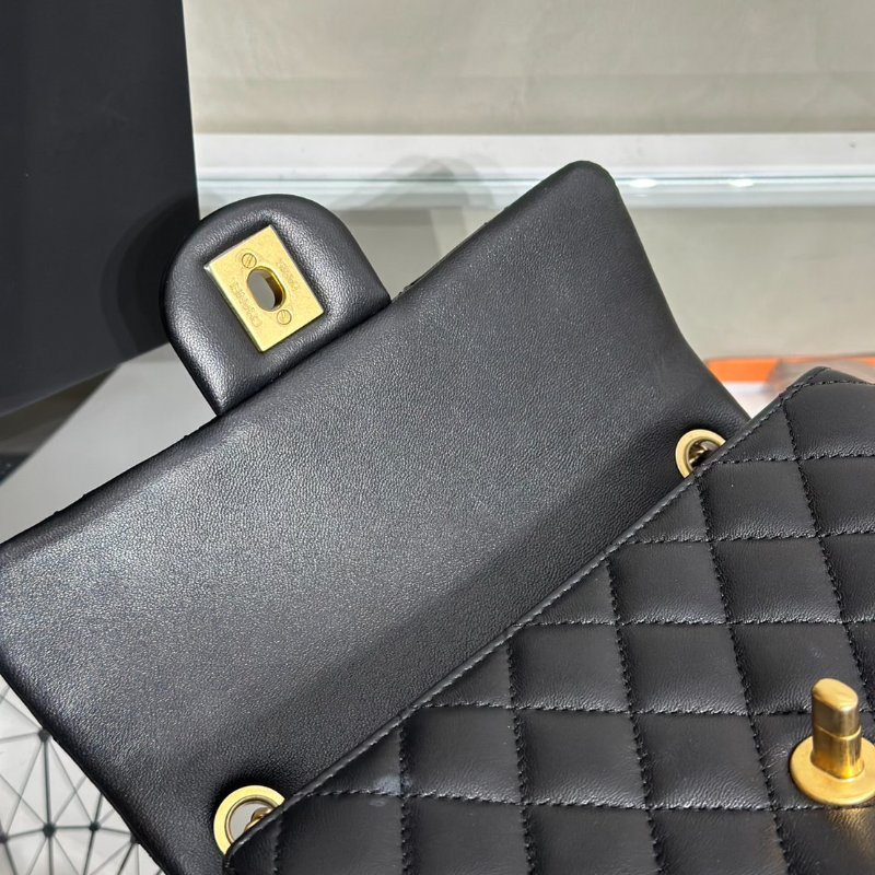 CHANEL 經典口蓋包Mini CF20 - 金球黑金-4