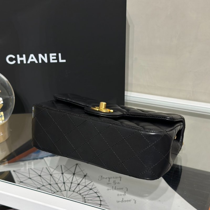 CHANEL 經典口蓋包Mini CF20 - 金球黑金-5