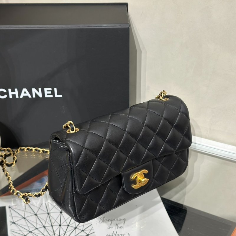 CHANEL 經典口蓋包Mini CF20 - 金球黑金-8