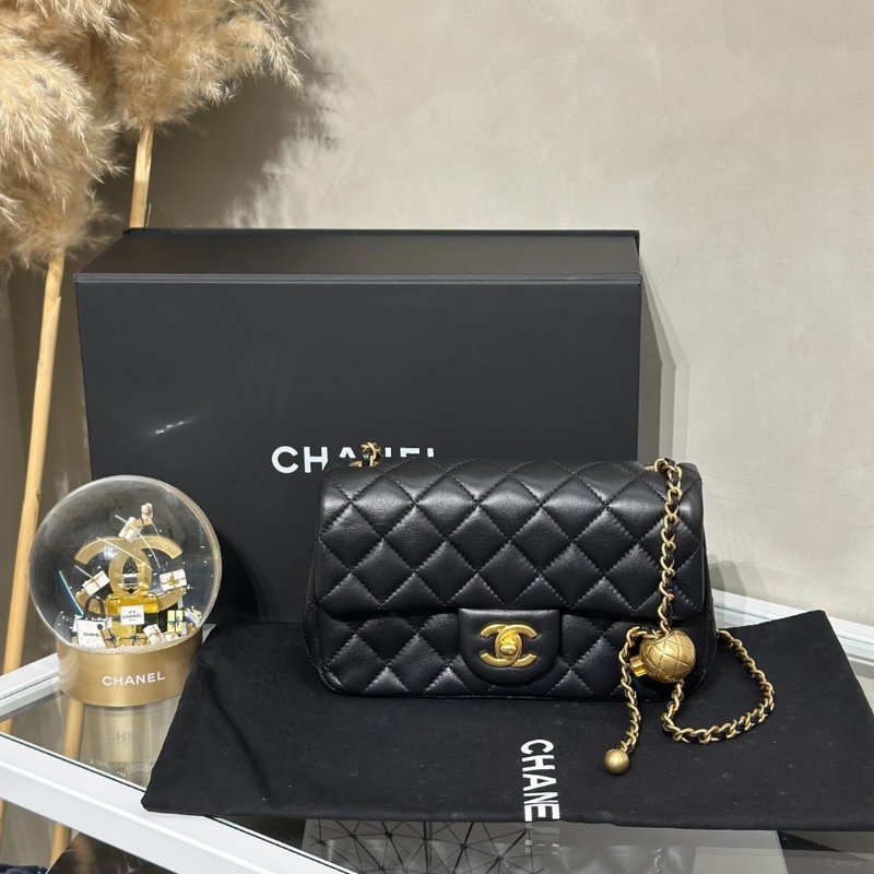 CHANEL 經典口蓋包Mini CF20 - 金球黑金-9