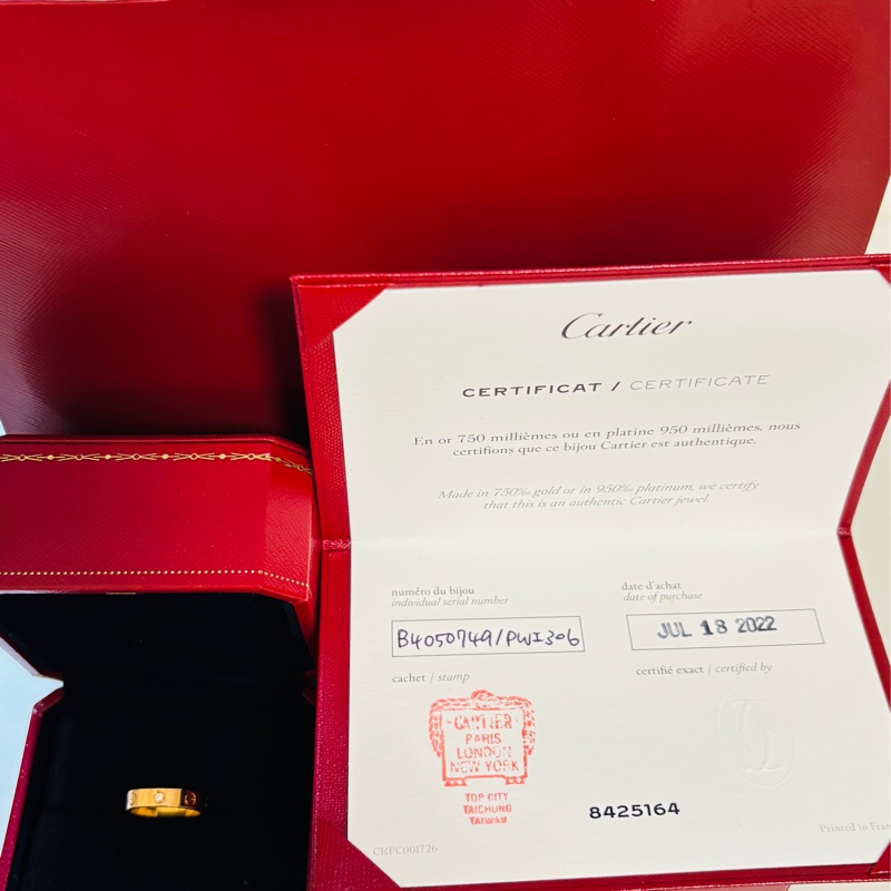 CARTIER(卡地亞) LOVE 戒指 18K玫瑰金 戒圍49-0