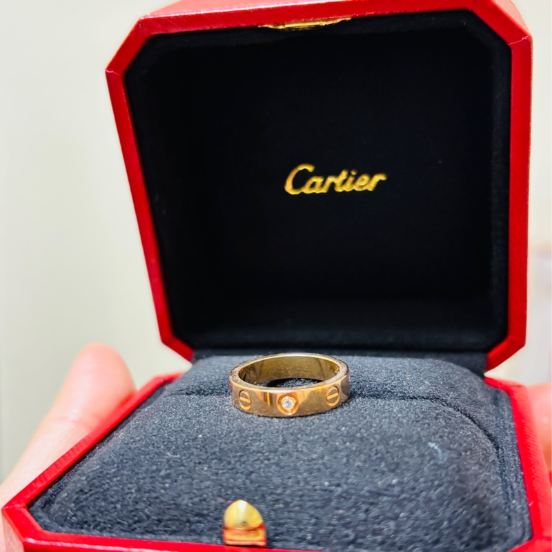 CARTIER(卡地亞) LOVE 戒指 18K玫瑰金 戒圍49-4