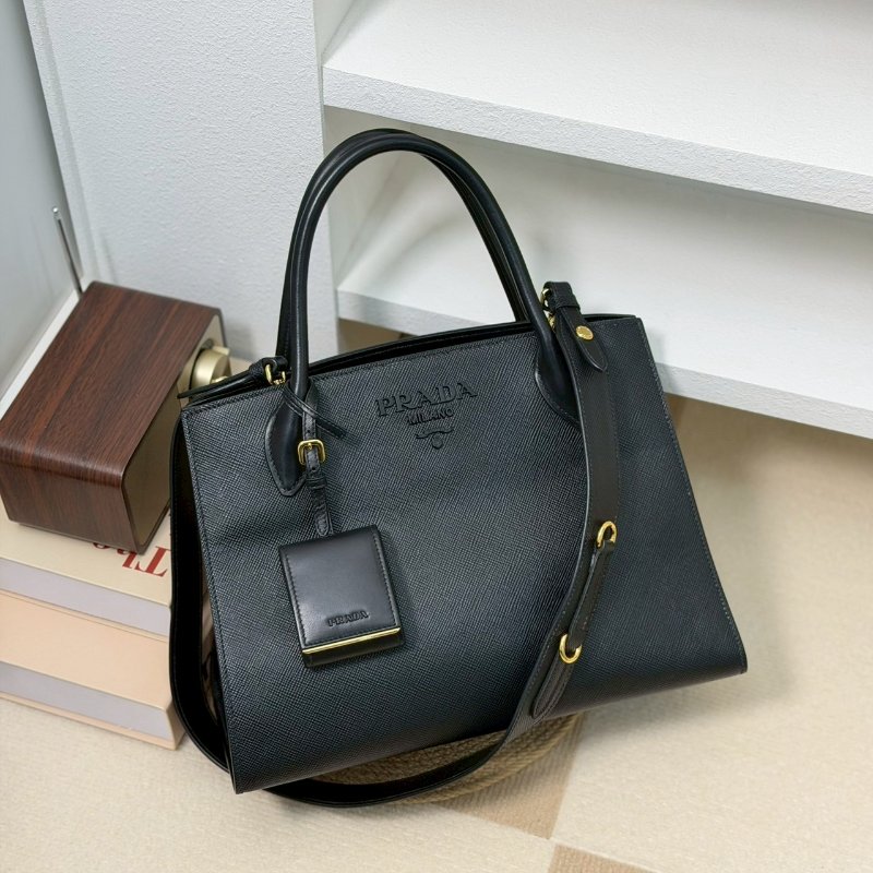 🏷Prada 普拉達.Monochrome 防刮托特/客人寄賣-0