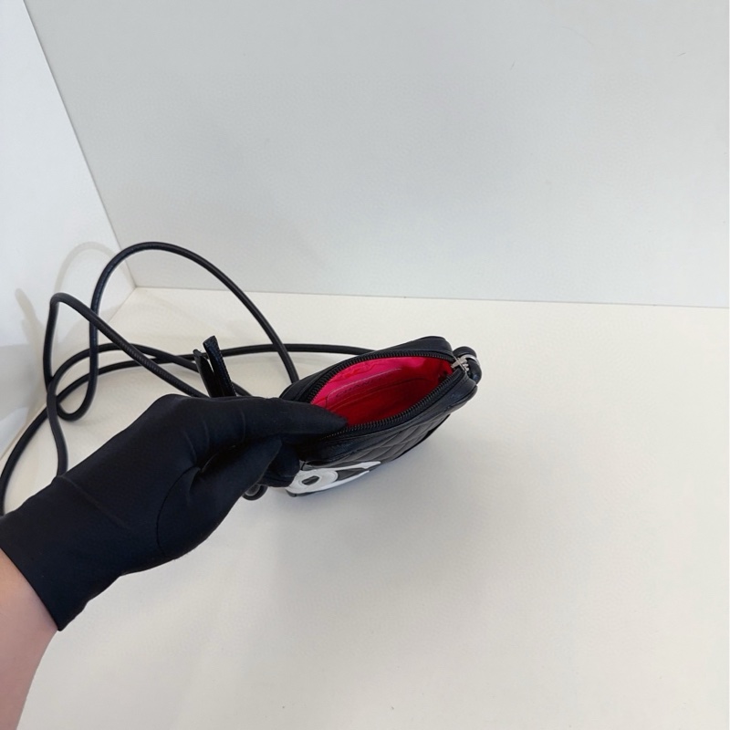 【98新🆕】Chanel 黑色白logo 熊貓色 康鵬相機 mini 斜挎包-6