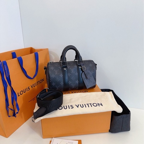 【99閒置新🆕】LV  黑武士 老花Keepall 25